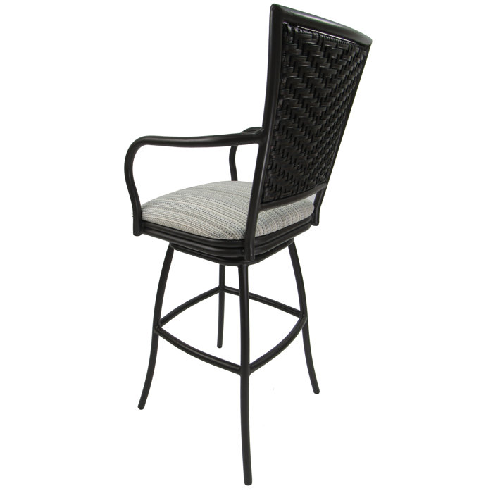 Charlton Home® Cutlip Metal Outdoor 35'' Extra Tall Stool with Cushion